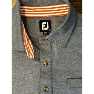 FootJoy Polo Mens Large Navy Blue Performance Golf RCRC Vaca Work Prep Gift Dad